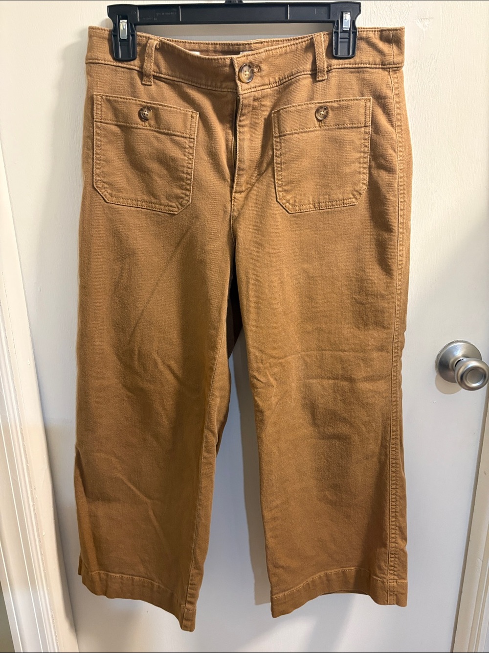 LOFT Cropped Palmer Wide-Leg Pants in Caramel Brown